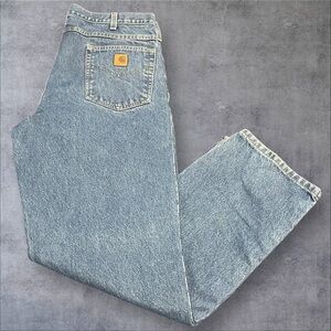 Vintage Carhartt Jeans Size 38x32 Blue Medium Wash Denim Relaxed Fit Workwear
